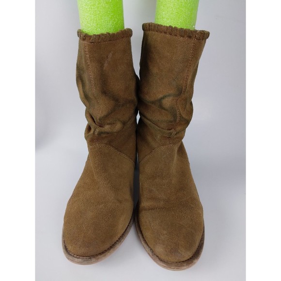 Patricia Nash Cognac Monte Brown Leather Suede Slouch Mid Calf Boots Womens 11M - Picture 3 of 11